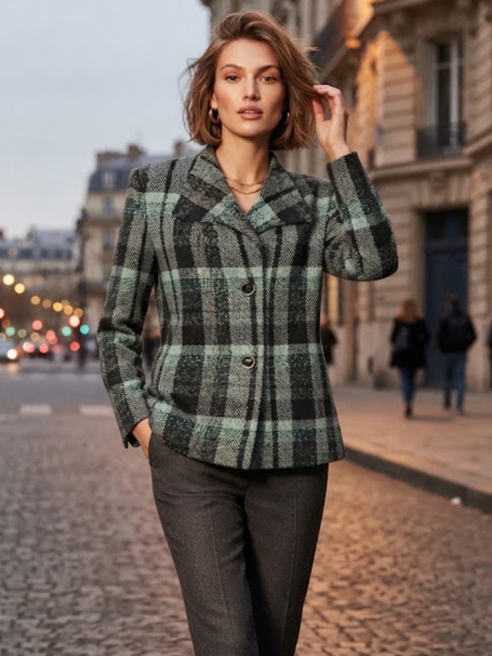 Vintage Evan Picone plaid blazer